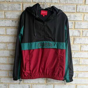 Guess Los Angeles Long Sleeve Colorblock Hooded Pullover Windbreaker Size S